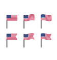 usa flag icons set national symbol united vector image vector image