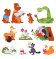 animals reading bird animal read book cute vector image vector image