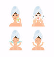 face care routine girl have a mask vector image