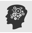 head and gears vector image vector image
