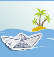 island with palm trees in the ocean vector image