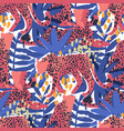 pattern of cheetahs surrounded by exotic vector image vector image