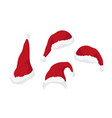 santa claus red hats element design for christmas vector image