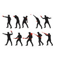 two color war men silhouettes set 01 vector image vector image