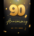 90 years anniversary celebration event golden vector image