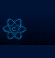 atom icon symbols on blue background vector image vector image
