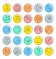 set flat line icons diabet vector image