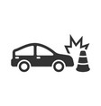 traffic cone crash icon vector image