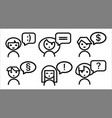 icon set people with speech bubble vector image