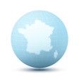 silhouette of france on blue sphere vector image vector image