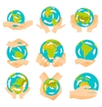 earth hands set vector image