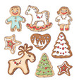 gingerbread cookies for christmas little people vector image