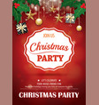 merry christmas party and gift box on red vector image