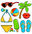 summer theme beach vacation design elements vector image vector image