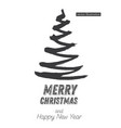 christmas tree sketch isolated on white vector image vector image