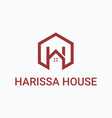 letter h with house logo design vector image