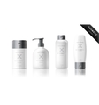 realistic bottle set cosmetic brand template vector image vector image