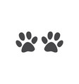 animal paw track - monochrome silhouette of cat vector image