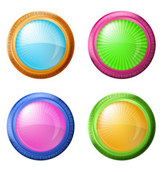 Colorful round buttons set Royalty Free Vector Image