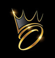 Golden monogram crown initial letter d Royalty Free Vector