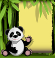 jolly panda in a bamboo forest vector image