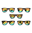 set beach sunglasses vector image