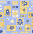 seamless from hearts and bears vector image