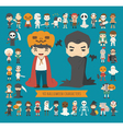 set of 40 halloween costume characters vector image
