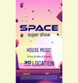 club party with space music show flyer vector image vector image