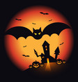 halloween night scenery background decorative vector image