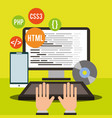 program coding website vector image