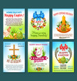 easter holiday celebration banner template set vector image