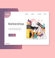 barbershop website landing page design vector image vector image