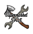color vintage supermarket sale emblem vector image