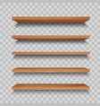 wooden store shelf or empty wall 3d bookshelf vector image
