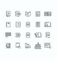 book line diary icon set library vector image vector image