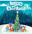 christmas gift box in snow greeting card vector image vector image