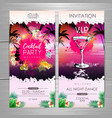 summer cocktail party poster design menu vector image