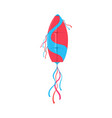 flying color kite in shape of surfboard isolated vector image vector image