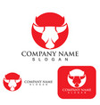 bull head horn red logo animal vector image vector image
