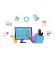businesswoman office worker multitasking skill vector image
