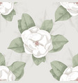 seamless pattern with hand drawn magnolia vector image vector image