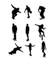 skateboarder silhouettes vector image