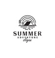 vintage wildlife summer camp camping logo badge vector image