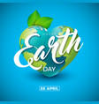 earth day with planet in the heart vector image vector image