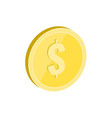 gold coin symbol flat isometric icon or logo 3d vector image