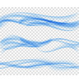 abstract blue wave set on transparent background vector image vector image
