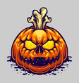 halloween jack o lantern bones vector image