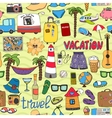 seamless tropical vacation and travel pattern vector image vector image