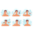 makeup for man set handsome male characters vector image vector image